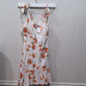 Wild Fable White and Orange Floral Mini Dress